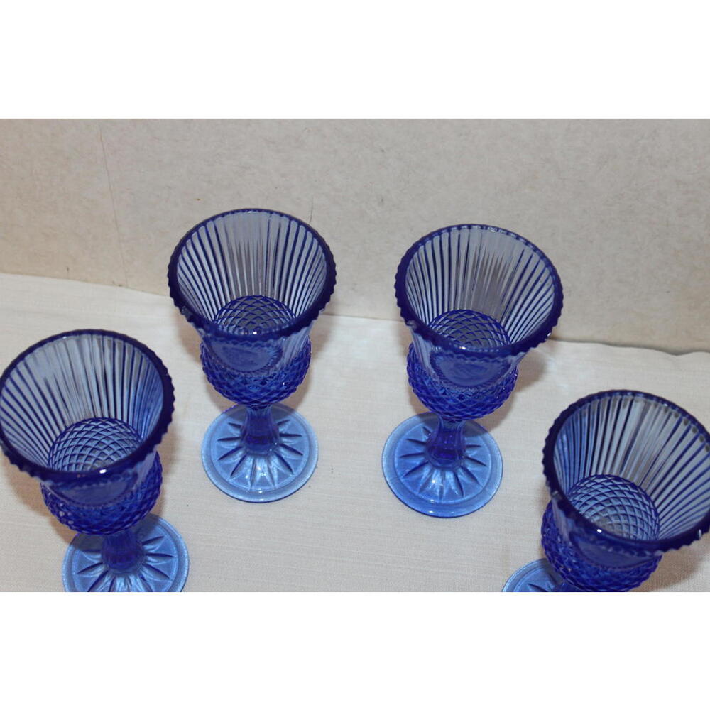 Vintage Fostoria Avon Cobalt Blue George Martha Washington Glasses – Set of 4 - Picture 2 of 4